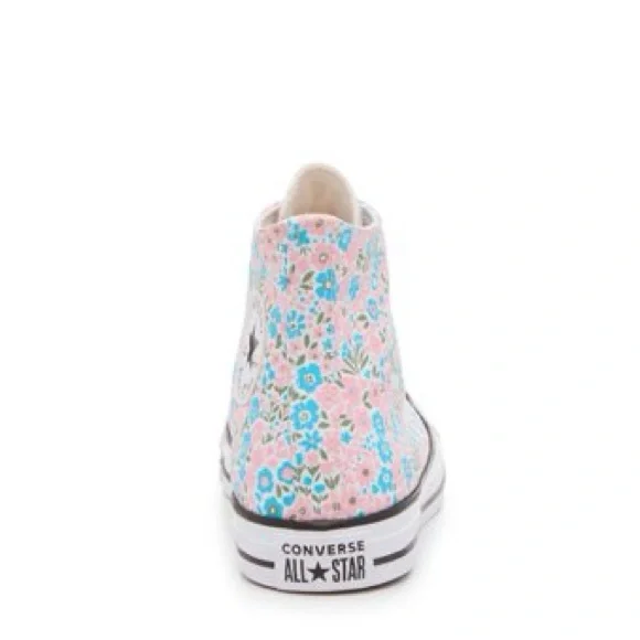 Converse High Top Floral Sneakers - Pink & Blue - Picture 3 of 5